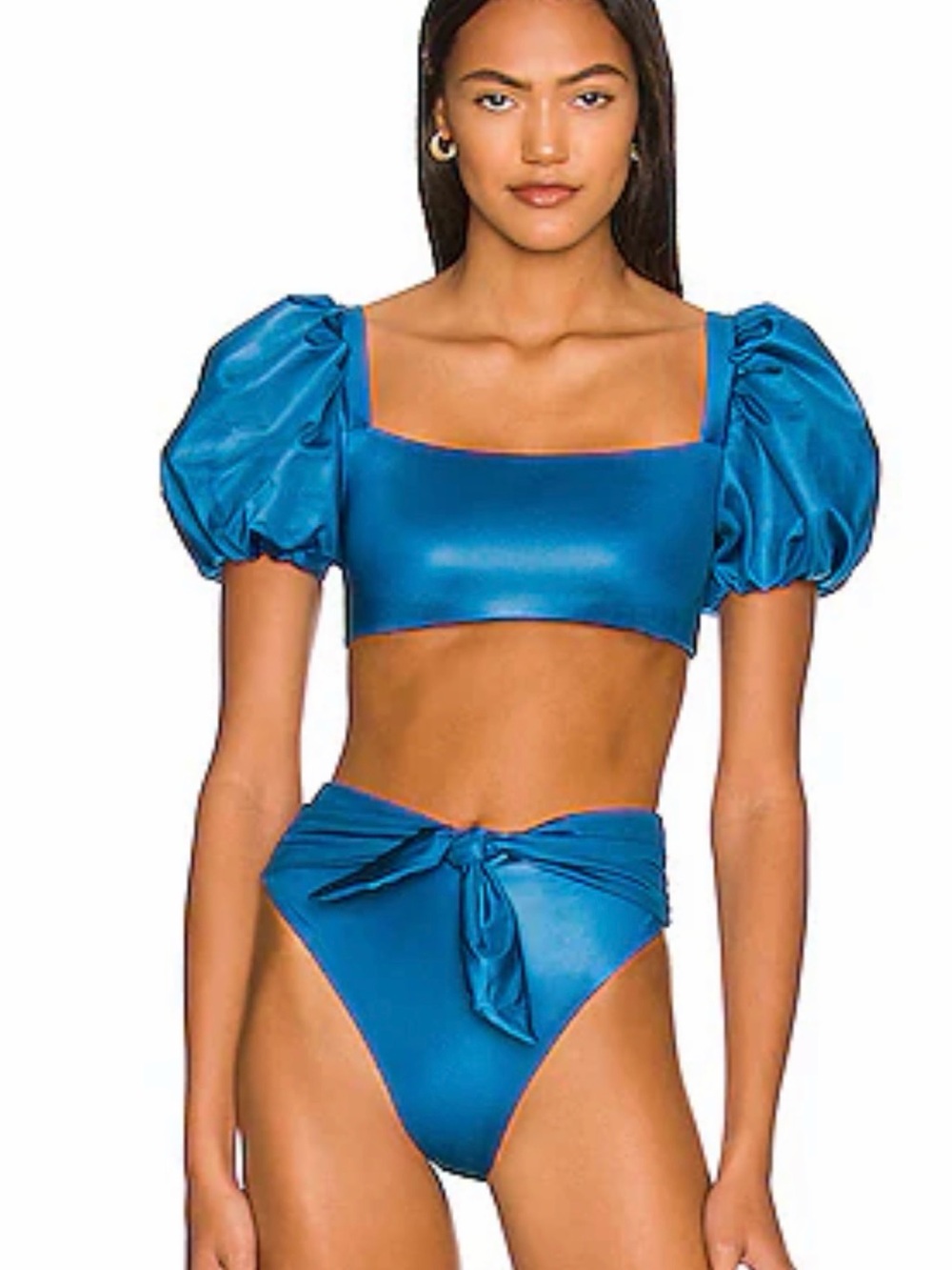 AGUA BENDITA Calista Nettuno Bikini Top in Blue